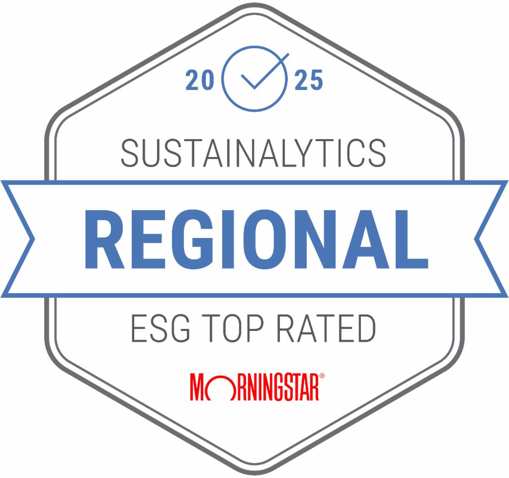 Sustainalytics Regional ESG Top Rated 2025 award by Morningstar