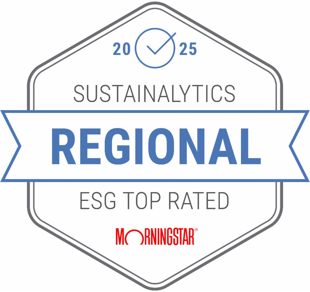 Sustainalytics Regional ESG Top Rated 2025 award by Morningstar